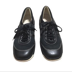 Hogan Black Lace Up Leather Sneakers sz 8